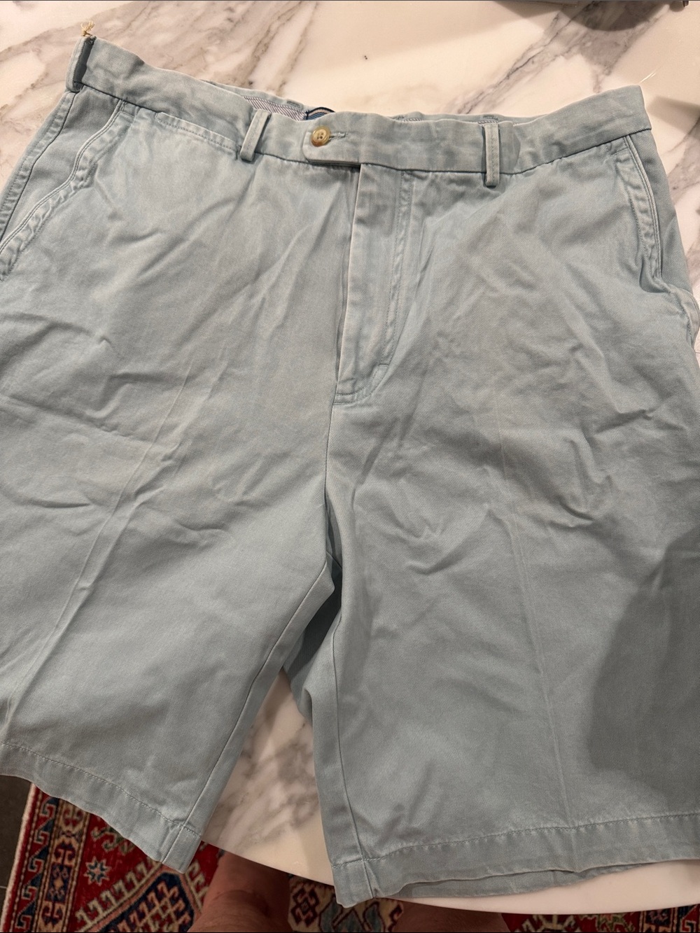 Peter Millar Pale Blue Flat-Front Men's Shorts